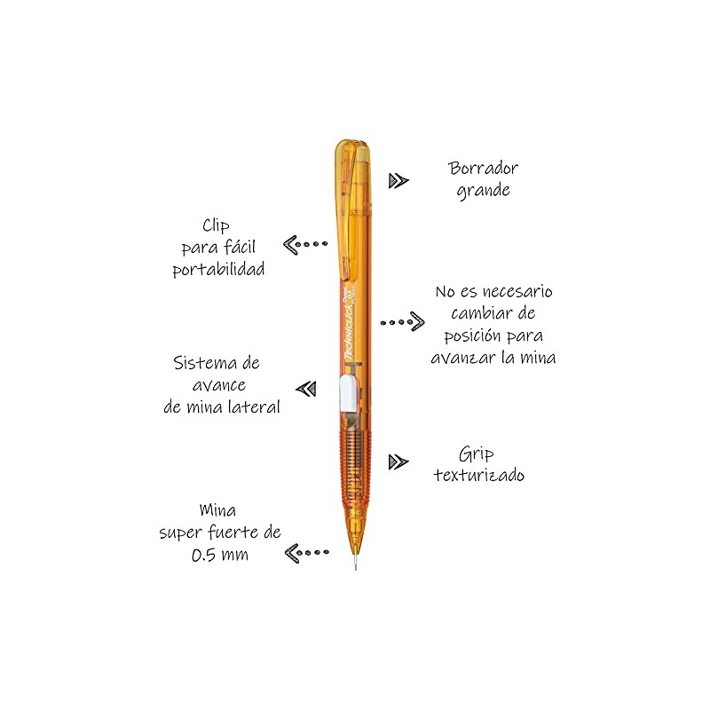 Pentel de México PD105RDBP4-M Techniclick Rd Portaminas Av.Lat. 0.5 mm,