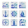 FINGERINSPIRE 9 Pcs Compass Stencil Set 15x15cm Plastic Nautical Theme