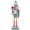 Veemoon Christmas Nutcracker Soldier Wooden Nutcracker Figure Mini Nutcracker Ornaments with Candy Cane for Christmas Carnival Party