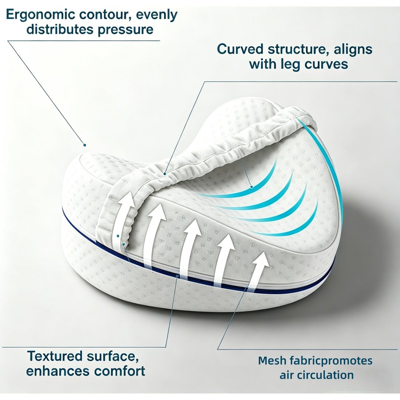 WSTELHH Ergonomic Knee Pillow for Sleeping on Side,Knee Pillow for