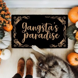 Shflytu Gangsta's Paradise 30"x18" Welcome Guests with a Stylish Fall Door Mat Holiday Door Mats Outdoor Winter Door Mat Outdoor Front Door Rug Outdoor Welcome Mat