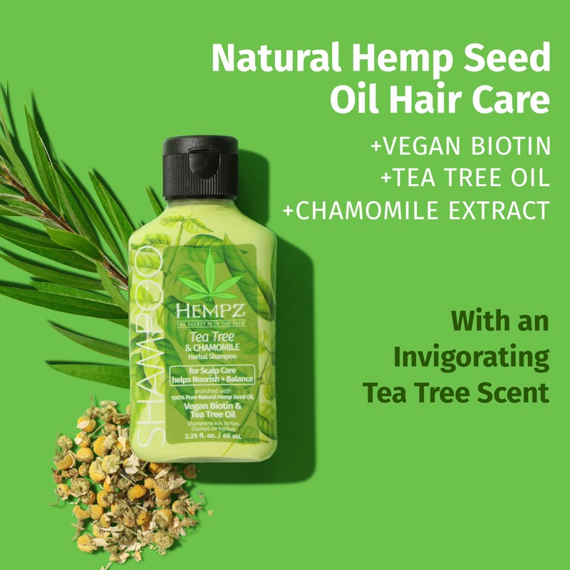 HEMPZ Tea Tree & Chamomile Herbal Hair Shampoo - Gentle