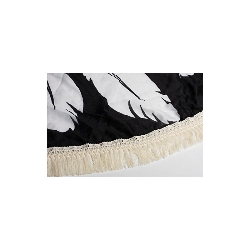 styleBREAKER round beach towel with dreamcatcher and feather print, fringing,