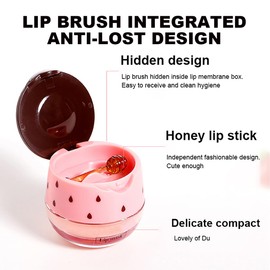 Lip Balm Sleeping Lip Mask, Long-Lasting Nourishing & Moisturizing Lip Night Care Lip Anti-chapped Lip Cream Lip Skin Care (Strawberry & Bee)