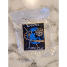 Rotary International Mankind Is Our Business Enamel Pin Badge Blue & Gold Tone