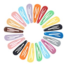 NiceYnn Haarspangen aus Metall, 4,8 cm, 20 Stück, für Mädchen, Snap Haarspangen aus Metall, für Damen, Snap Clip, Haarspangen, für Kinder, mehrfarbig, zufällig ausgewählt