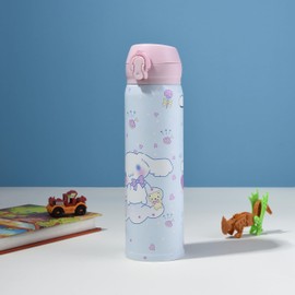 Cartoon Anime Water Bottle, 500ml Reusable Cup for Girls (blue02)