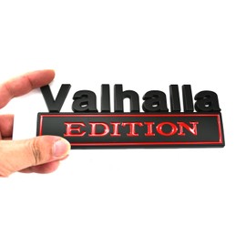 2pcs Big Size Vikings Valhalla Edition Auto Emblems Truck Badge 3D Car Bumper Sticker Valhalla Edition Emblem 3D Badges Decals Car Replacement, Viking Seasons (Black Red)