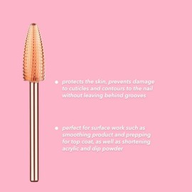 Kiara Sky Rose Gold Drill Bits - Professional Nail Cleaner Tool - Drill Bits for E-File Nail Drill - Long Lasting Carbide Nail Drill Bits - Rose Gold Coated Carbide Bit Design (Typhoon Fine)
