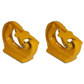 Qty. 2, 8-081-01 (x2), 1 Ton Yoke Grade 80 Weld on Anchor Hook for Wrecker, Crane, Tractor, Rigging, Lifting