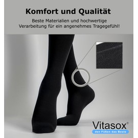 Vita Sox Stützkniestrümpfe Travel Knee Socks Cotton Unisex Support Stockings Compression Stockings Pack of 6 - 35/38