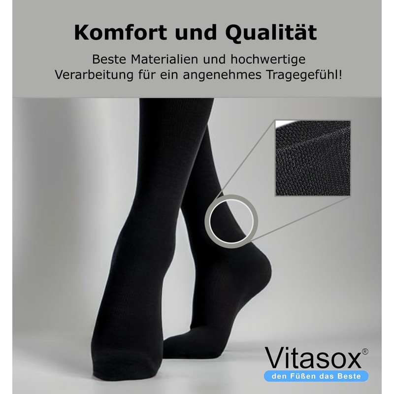 Vita Sox Stützkniestrümpfe Travel Knee Socks Cotton Unisex Support Stockings
