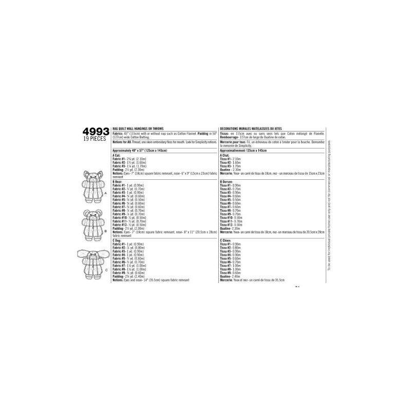 Simplicity Sewing Pattern 4993 Crafts, One Size