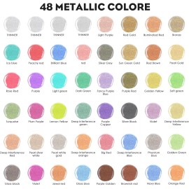 Unbranded 24/48 Colors Metallic Acrylic Airbrush Paint Set For Metal Plastic Models Wood - 44 colors+4 thinner