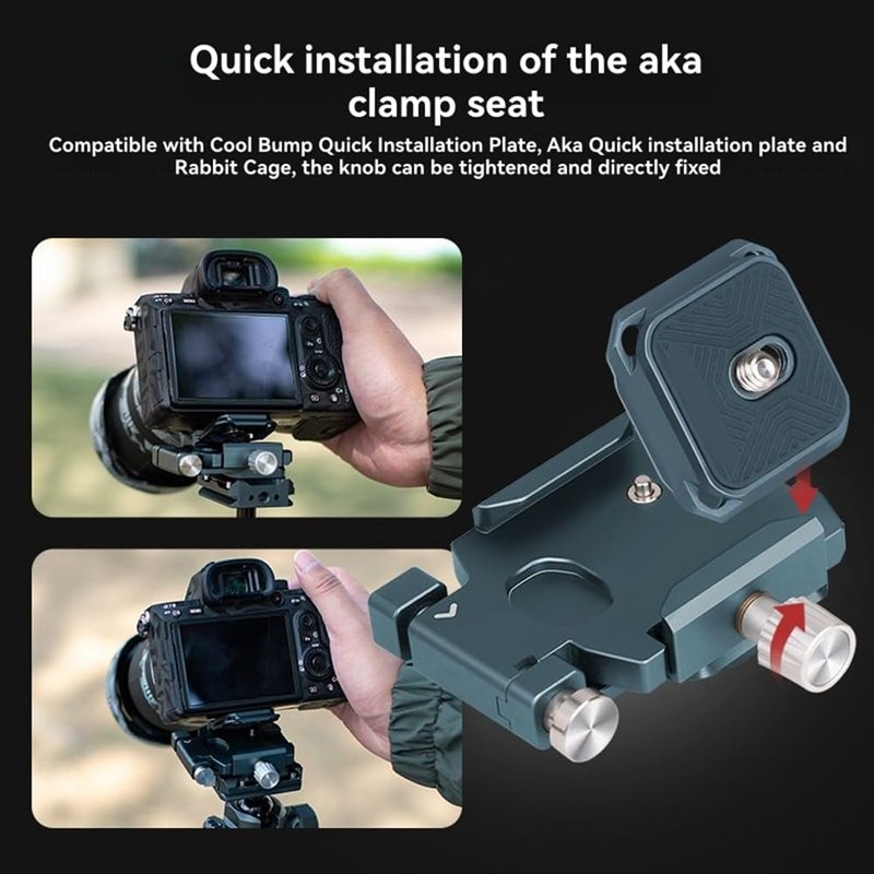 Aswalling Foldable Dovetail Base L-Bracket QR Plate for DSLR Cameras,