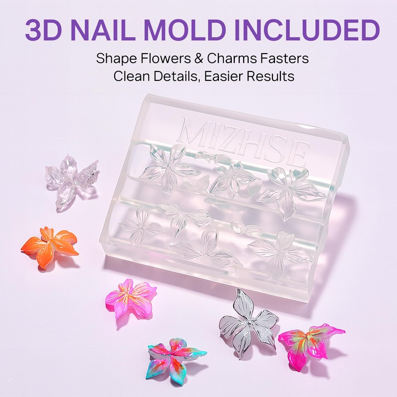 3D Sculpting Gel for Nail Art, 2PCS Clear and White