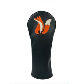 Fox PU Leather Golf Club Covers Driver Headcovers Fairway Woods Hybrid Protector with Interchangeable Number Tag