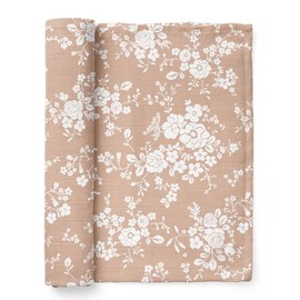 Mini Muslin - Muslin Swaddle - 100% Cotton - Vintage Bouquet - Peach