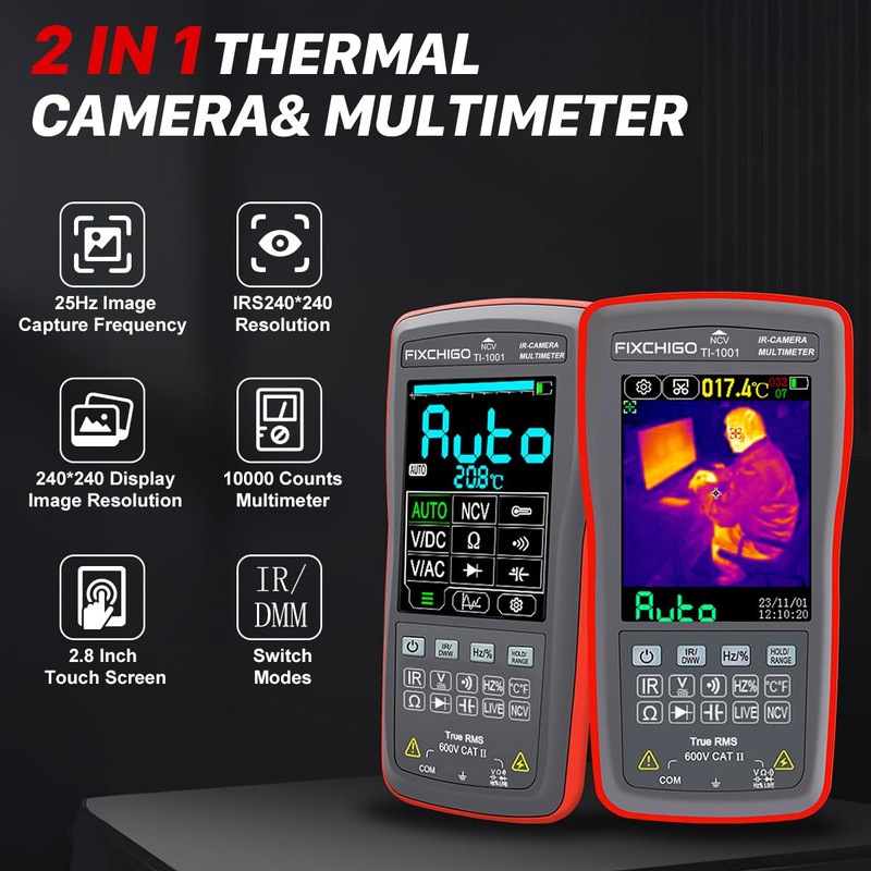 FIXCHIGO 2 in1 Thermal Imaging with 10000 Counts Multimeter Function