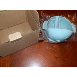 Micy & Birdie Silicone Suction Base Bowl w/Utensils Blue New Micy & Birdie Set Baby/Toddler