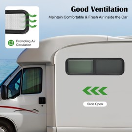 Horizontal Slider Window RV 42" W × 12" H Replacement Window Camper Van Trailer RV Rectangular Sliding Window