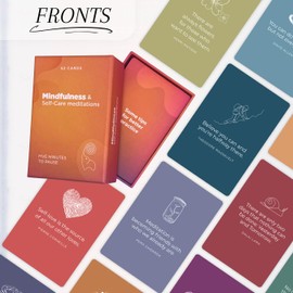 Elephmental Space Mindfulness and Self Care Meditations Cards - Quotes & Affirmations - Practices for Anxiety and Stress Relief - 52 Double Sided Cards to Take Care of Your Mental Health