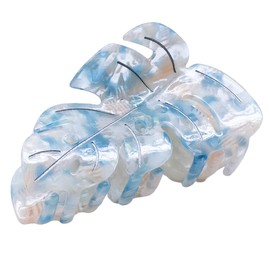Beleki Hair Claw Clip Acetate Leaf Hair Claw Strong Grip Clip for Thick Hair French Design Hair Accessories for Women and Girls, Blue