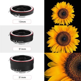 Macro Lens Tube Extension，Fast Auto Focus Macro Lens Tube Extension Adapter Ring 13mm 21mm 31mm Suitable for EOS EF Mount to 1100d 700d 650d 600d 550d 500d 450d 400d 350d 300d 100d 70d Cameras