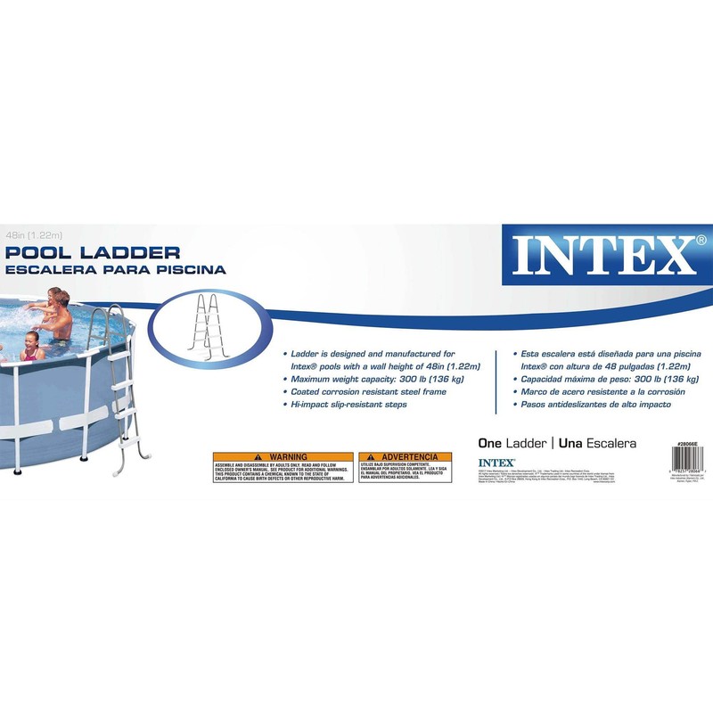Intex Steel Frame Above Ground Swimming Pool Entry/Exit Ladder for
