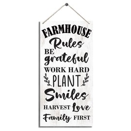 Farmhouse Rules Sign, Farm Decor, Farmhouse House Decor, Decorative Wood Hanging Wood Plaque, Wall Decor Art, Home Decor Accent, Country Style Home Decor, Living Room Decor, Garden Yard Decor