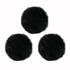 Lavalier Wind Muff 3 Pack Lapel Microphone Wind Muff 0.2/0.4 Inch Furry Lav Windscreen Windproof Wind Screen (0.2inch, Black)
