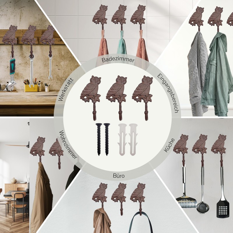 your castle Set of 2 Bird Motifs Decorative Wall Hooks