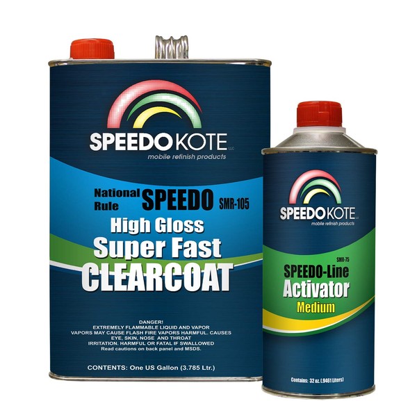 Speedokote Mobile Refinish Clear Coat High Gloss Super Fast Clearcoat Gallon Kit SMR-105/75. For California, Delaware, or Maryland, order SMR-100