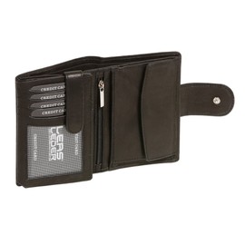 Wallet with outside lock LEAS, Genuine Leather, black - ''LEAS Special Edition''