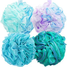 Esponja de baño hombre, 4 piezas sponja para baño ultra suave, esponja de ducha limpiadora de espuma densa, juego de loofah sponge suave extra grande - 75g