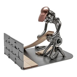 STEEMO Screw Man Figure: Parquet Floor, Craftsman Gift, Metal Decoration, 14 x 10 x 12 cm