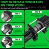 STEGODON Synthetic Winch Rope, 1/4'' x 50ft 10,000LBS Synthetic Winch