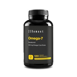 Omega‑7 - Vegan - 1200 mg Sea Buckthorn Oil with 300 mg Omega‑7 (Palmitoleic Acid) per Daily Dose - Soft Capsules - 2 Months Use - Zenement