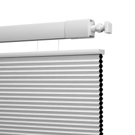 Smart Home Window Blinds No Tools No Drilling Install Cellular Shades Top Down Bottom up Honeycomb Blindscolor: Blackout White, size: 33.5"W x 64"H