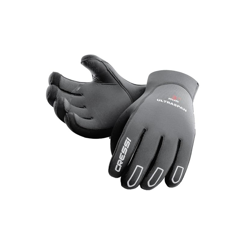 Cressi Ultraspan 5 mm Neoprene Gloves - Black, Small