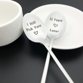 11th Anniversary Spoon Gifts for Couples 11 Year Wedding Anniversary Present for Husband Wife 11th Anniversary Spoon Gifts for Him Her Boyfriend Girlfriend Valentines Day Birthday