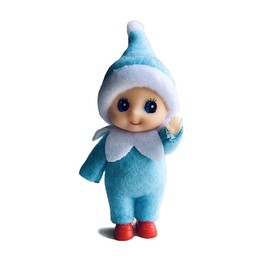 WULEEUPER Tiny Baby Elf Doll | Christmas Miniature Elf Decoration | Newborn Gift | Baby Grow Elf Dolls with Feet and Shoes (Blue)