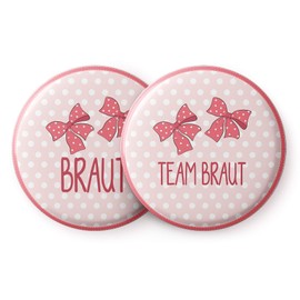 Spielehelden Cute Hen Party Buttons Pink and Bow - Beautiful Hen Party Accessories and Gift for the Bride