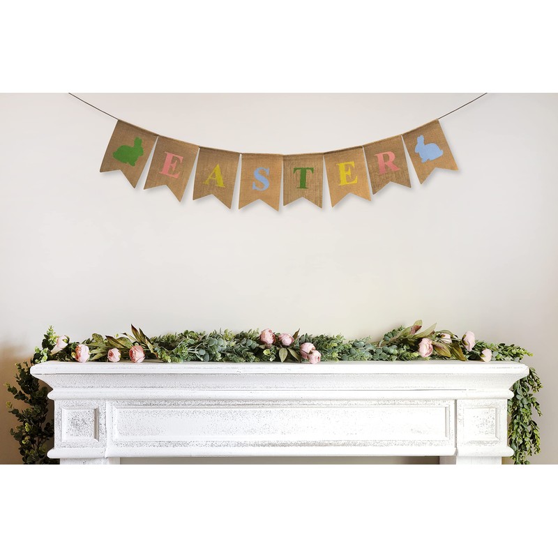 Easter Bunny Banner Spring Garland - Easter Bunny Decor Burlap