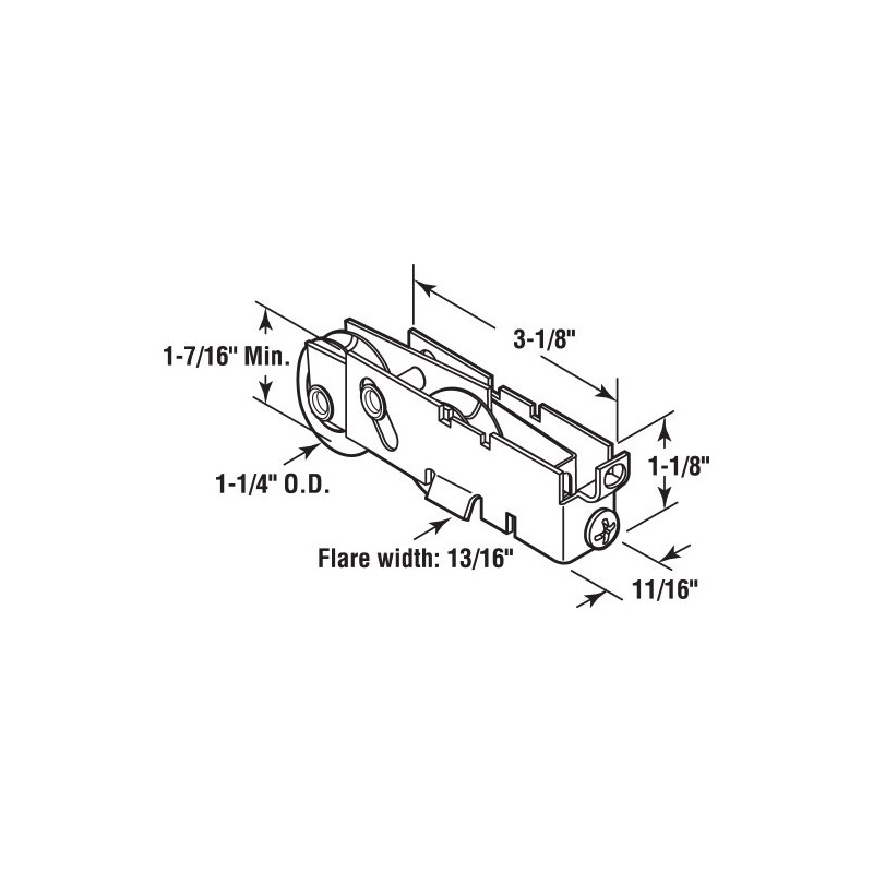 Prime-Line D 1845 1-1/4 In. Steel, Sliding Door Tandem Roller