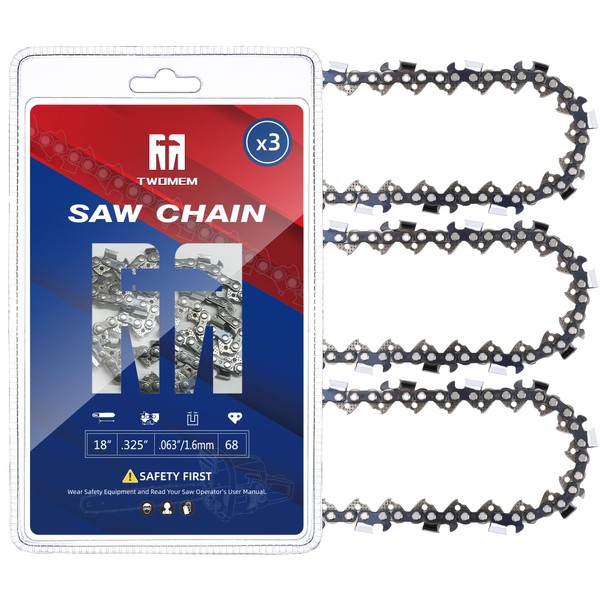 TM TWOMEM 18 Inch Chainsaw Chain 68 Drive Links, 325"