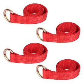OCPTY Heavy Duty 4X 8' Lasso Straps Wrecker Car Hauler Tow Dolly Tire Wheel Tie Down Strap Red