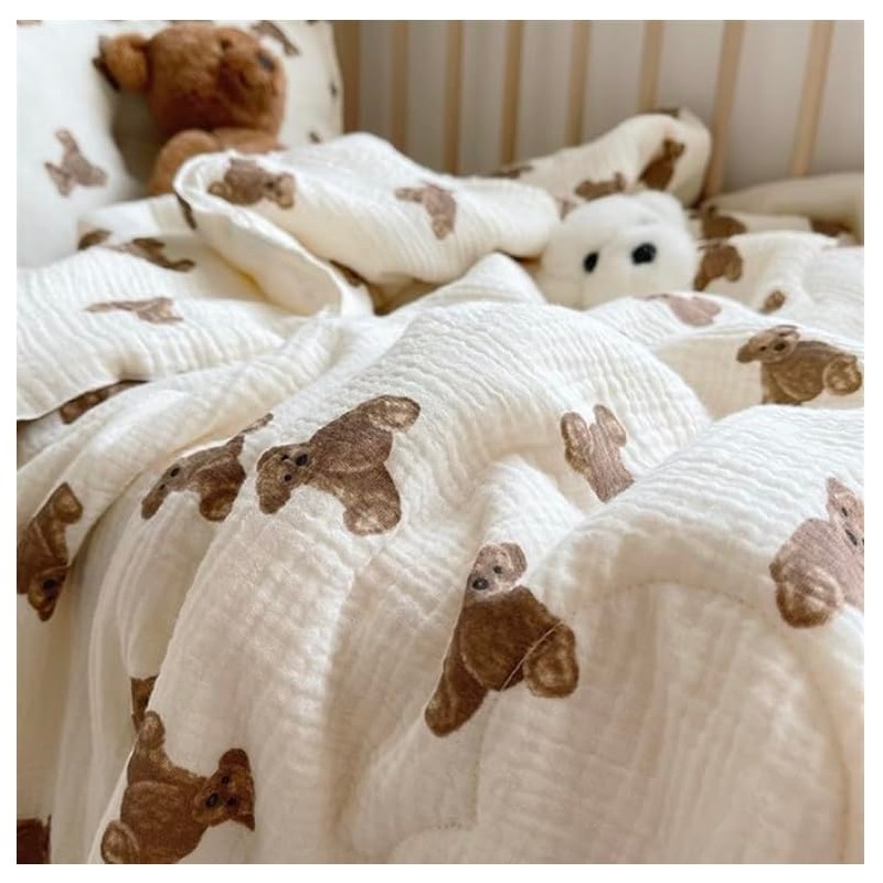Mystery Girl Bear Crib Bedding and Pillow Set (120x150cm 1