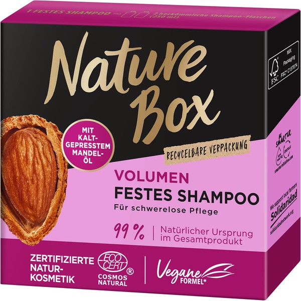 Nature Box Volume Solid Shampoo Almond Oil 85g
