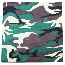 Daily Basic Camouflage Bandana Cotton - 22 inches - Bulk Wholesale Packs (3 Pack)